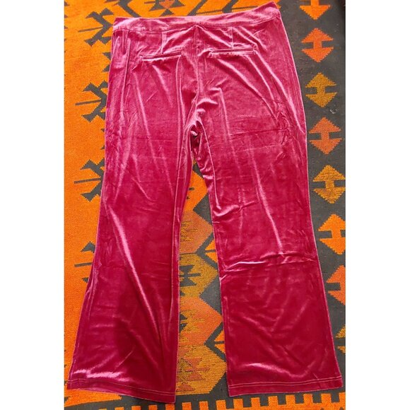 NEW Nine West Womens XXL Hot Pink Velvet Stretchy Pants With Side Zipper Closure - Picture 7 of 7